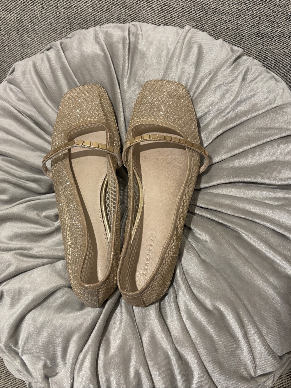 Sanctuary - Cindy Gold Mesh Ballet Flats